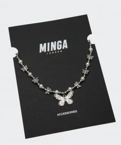 Minga London Clothing Mythical Butterfly Pearl Necklace