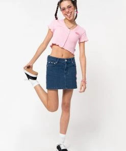 Minga London Butterfly Denim Mini Skirt Clothing