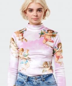 Minga London Angel Heaven Velvet Top In Pink