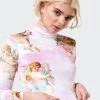 Minga London Angel Heaven Velvet Top In Pink