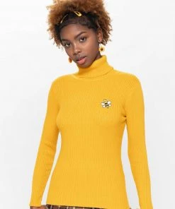 Minga London Bumble Bee High Neck Knitted Top Clothing