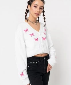 Minga London Clothing Butterfly Queen Crop Cardigan