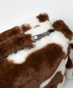 Minga London Cow Print Fluffy Crossbody Bag