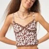 Minga London Clothing Cow Print Lace Trim Cami Top