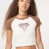 Minga London Cowgirl Bull Baseball Tee Clothing