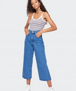 Minga London Clothing Denim Skater Jeans In Mid Blue