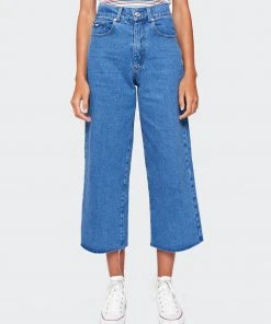 Minga London Clothing Denim Skater Jeans In Mid Blue