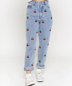 Minga London Clothing Cherry Denim Mom Jeans