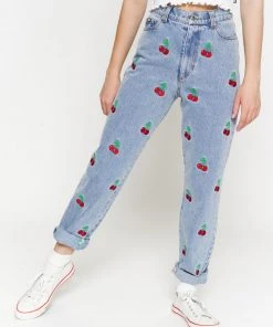 Minga London Clothing Cherry Denim Mom Jeans