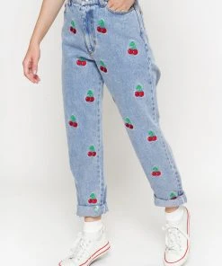 Minga London Clothing Cherry Denim Mom Jeans