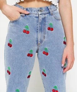 Minga London Clothing Cherry Denim Mom Jeans