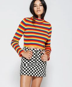 Minga London Clothing Rainbow Ribbed Top