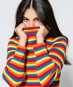 Minga London Clothing Rainbow Ribbed Top