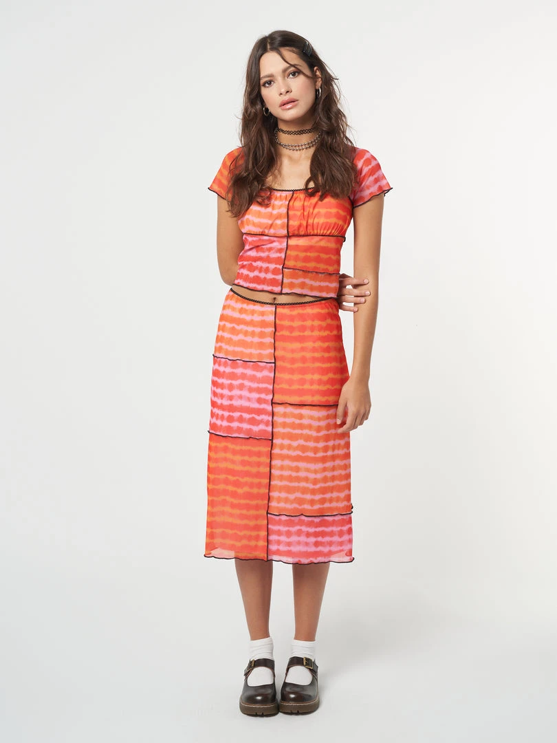 Minga London Clothing Vivid Tie Dye Patchwork Crop Top