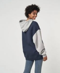 Minga London Minga Logo Zip Up Hoodie Jacket In Blue Grey Clothing