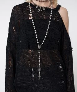 Minga London Pray 4 Me Rosary Pearl Beads Necklace