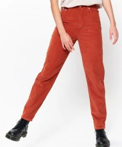Minga London Bottoms Rust Corduroy Mom Jeans