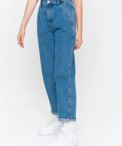 Minga London Slouchy Jeans In Mid Blue