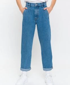 Minga London Slouchy Jeans In Mid Blue