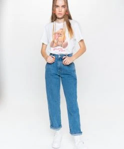 Minga London Slouchy Jeans In Mid Blue