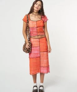 Minga London Clothing Vivid Tie Dye Patchwork Crop Top