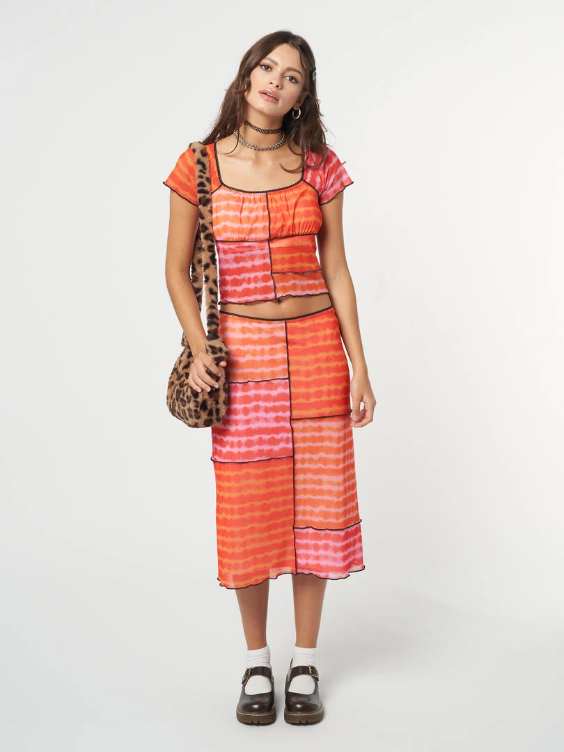 Minga London Clothing Vivid Tie Dye Patchwork Crop Top