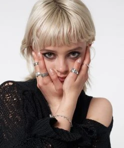 Minga London Ace Of Spades Silver Rings Set Clothing