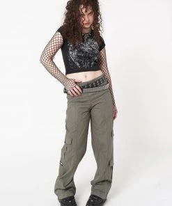 Minga London Angel Wings Black Crop Tee Clothing