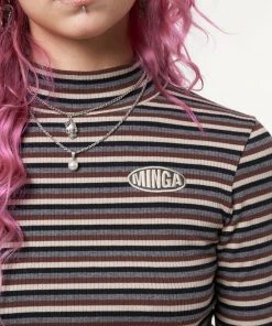 Minga London Ash Striped Ribbed Top Clothing