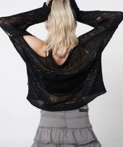 Minga London Most Wanted Avril Distressed Cut Out Net Knit Jumper