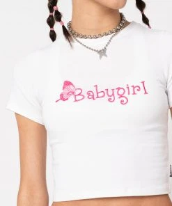 Minga London Babygirl Butterfly Crop Tee Clothing