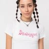Minga London Babygirl Butterfly Crop Tee Clothing