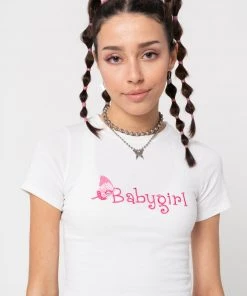 Minga London Babygirl Butterfly Crop Tee Clothing
