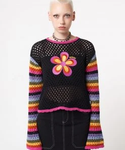 Minga London Most Wanted Bea Flower Power Rainbow Knit Jumper
