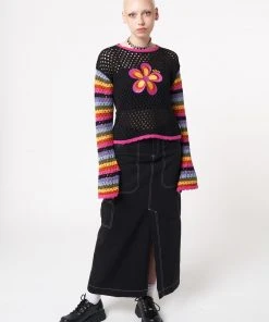 Minga London Most Wanted Bea Flower Power Rainbow Knit Jumper