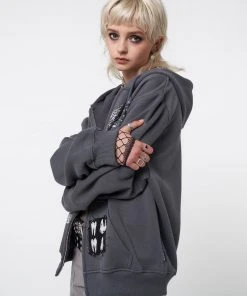 Minga London Billie Patch Prints Zip Up Hoodie Jacket Most Wanted