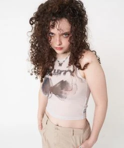 Minga London Clothing Blurry Butterfly Mesh Vest Top