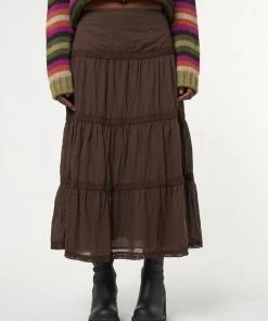 Minga London Bohemian Fairy Ruffle Lace Maxi Skirt Most Wanted