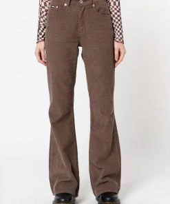 Minga London Clothing Brown Corduroy Flare Pants