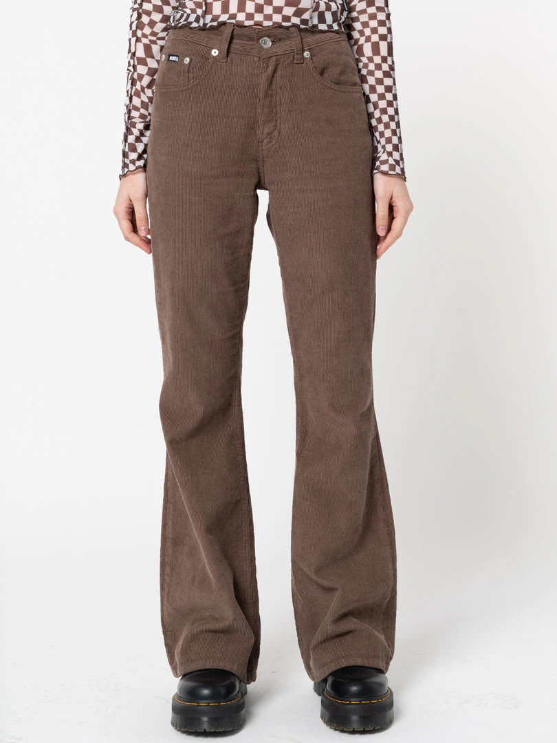 Minga London Clothing Brown Corduroy Flare Pants