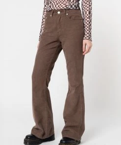 Minga London Clothing Brown Corduroy Flare Pants