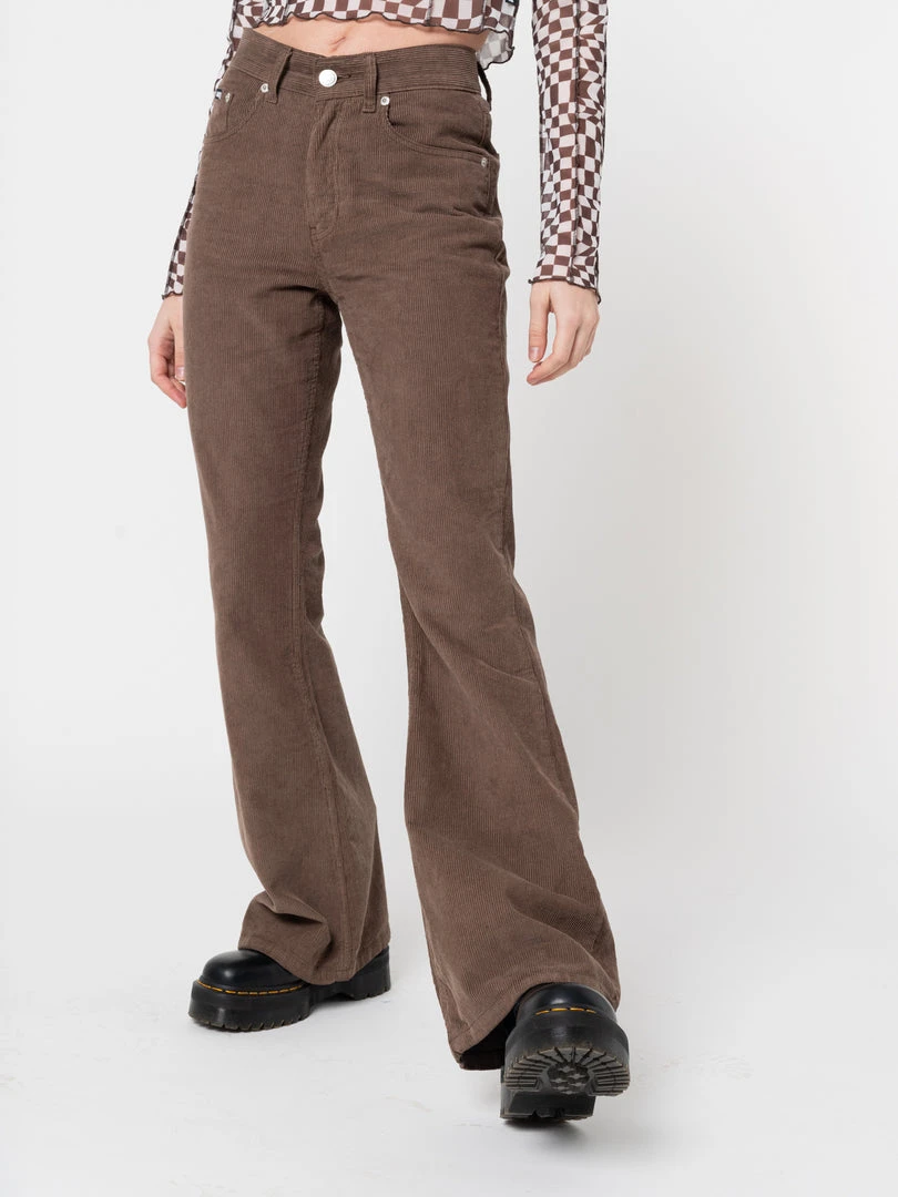 Minga London Clothing Brown Corduroy Flare Pants