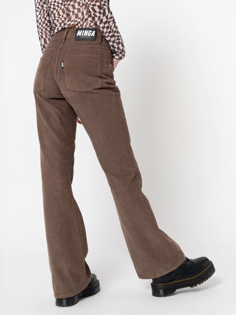 Minga London Clothing Brown Corduroy Flare Pants