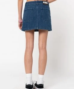 Minga London Butterfly Denim Mini Skirt Clothing