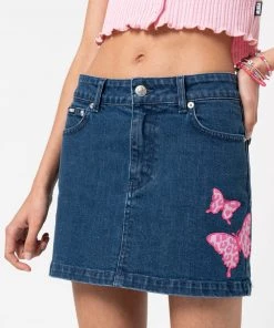 Minga London Butterfly Denim Mini Skirt Clothing