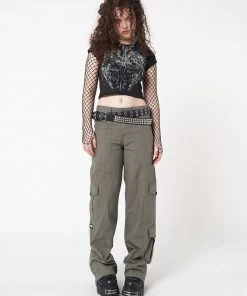 Minga London Clothing Cleo Green Y2k Cargo Pants