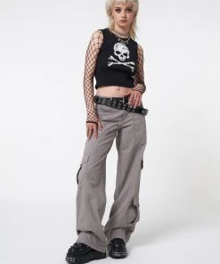 Minga London Cleo Grey Y2k Cargo Pants