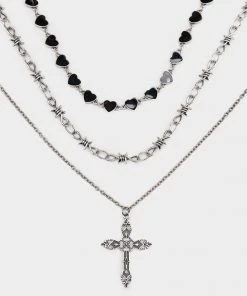 Minga London Crown Of Thorns Silver Necklace Set
