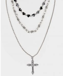 Minga London Crown Of Thorns Silver Necklace Set