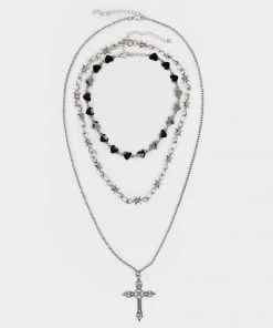 Minga London Crown Of Thorns Silver Necklace Set